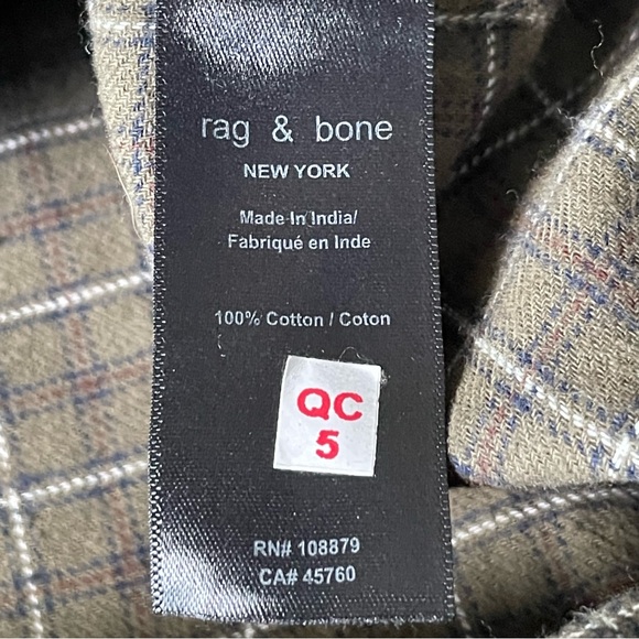 rag & bone Brown Plaid Casual Button Down Shirt - Picture 12 of 14